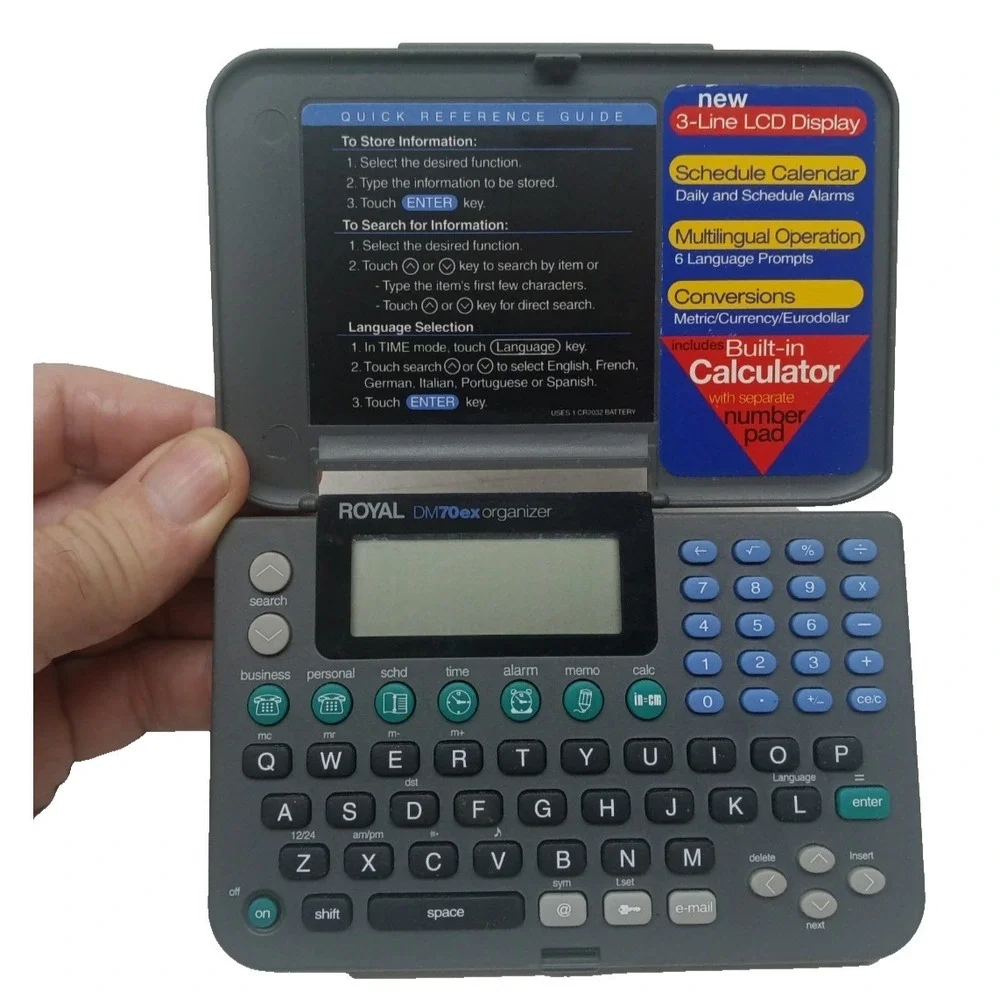 ROYAL IDEAS (DM70ex) Organizer with Built In Calculator - Memo, Alarm & Schedule
